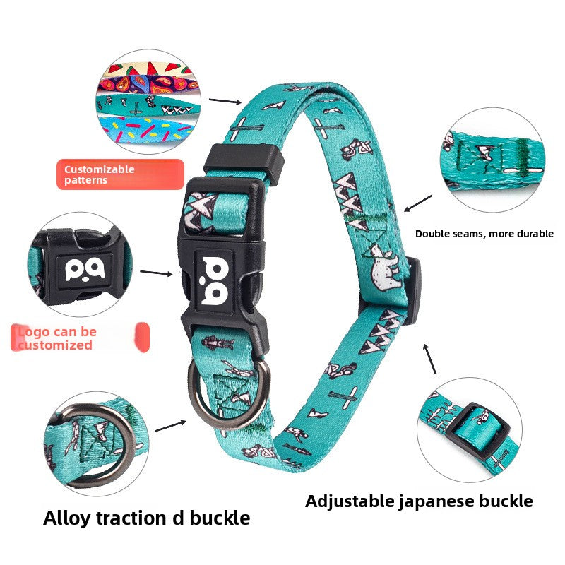 Pet dog collar chest and back leash