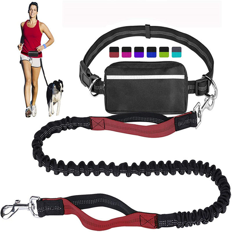 Pet running leash exercise waist bag set