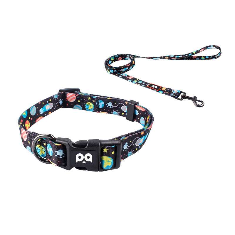 Pet dog collar chest and back leash