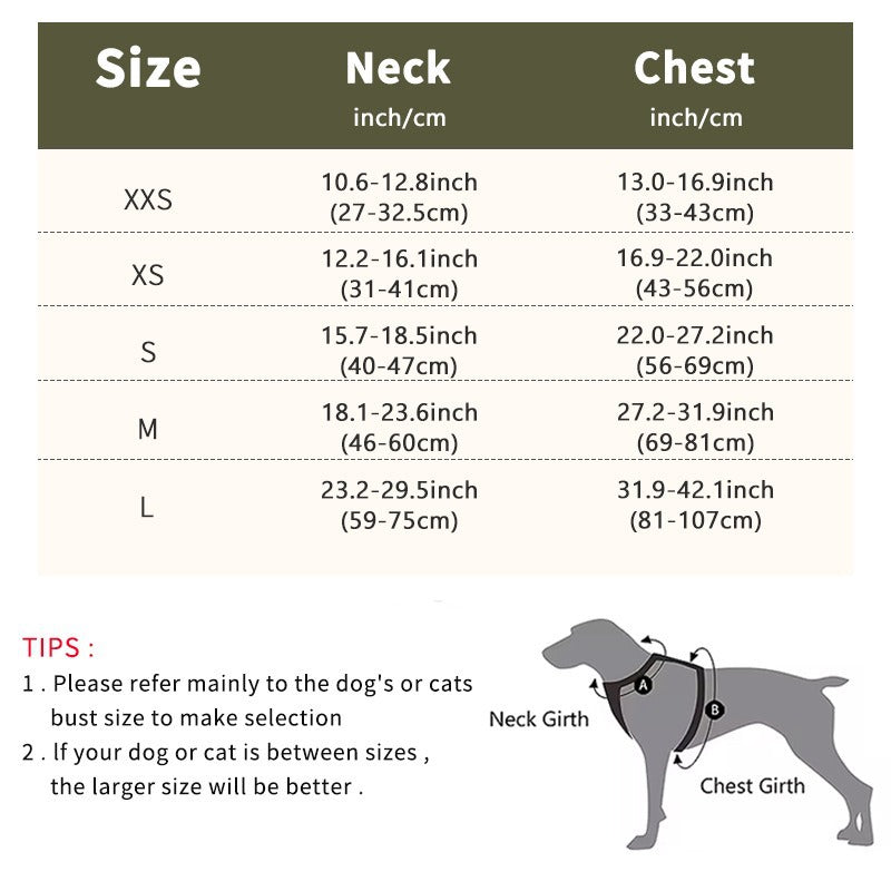 Pet chest and back harness