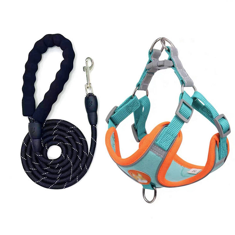 Adjustable Vest Dog Harness with Reflective Rope