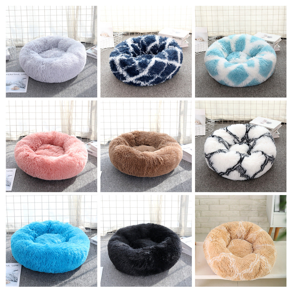 plush round pet kennel